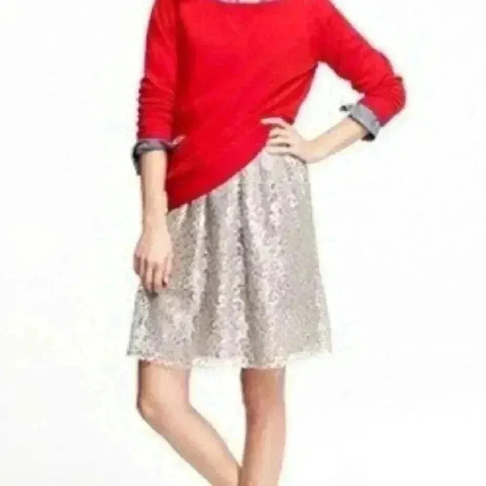 J. Crew Sparkler Tinsel Lace Skirt